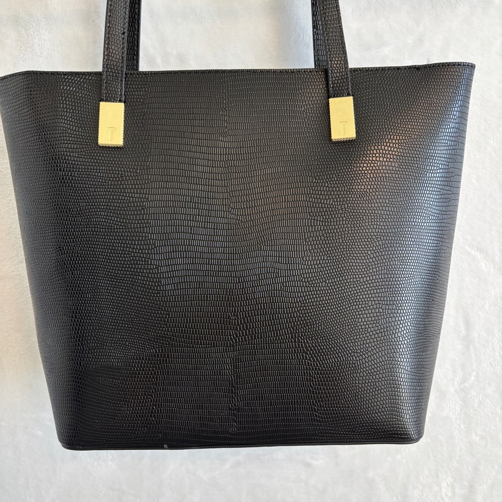 Ted Baker Black leather pebble Textured Delma shopper Tote Bag - Picture 9 of 16